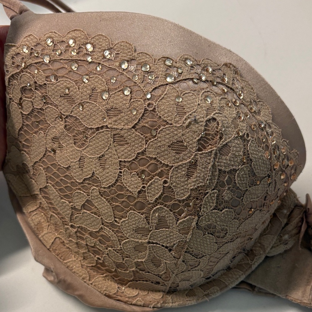 Victoria's Secret Lace Embellished Bra - Brown Y2K - Picture 3 of 6